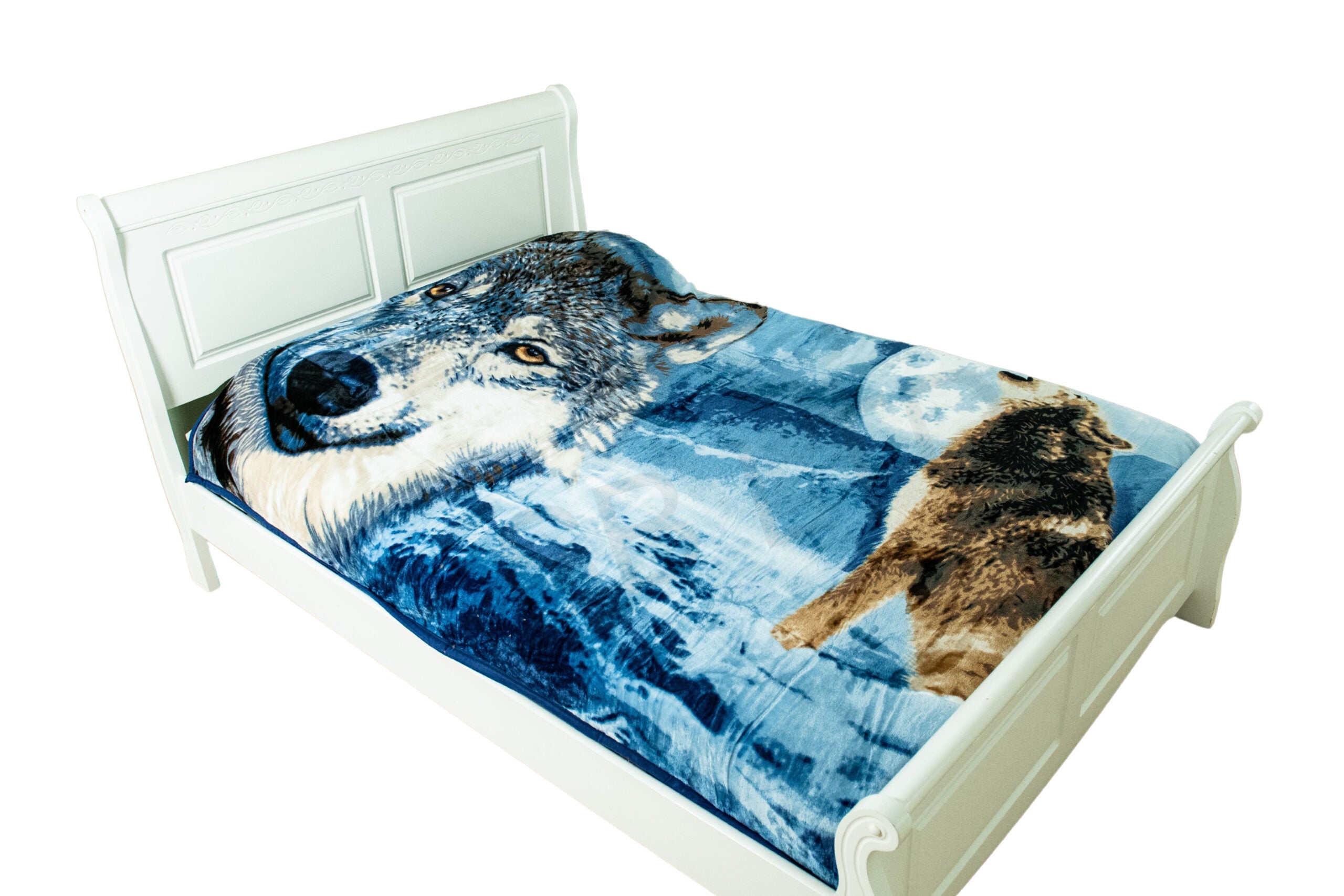 3D Moonlight Wolf Animal Mink Throw