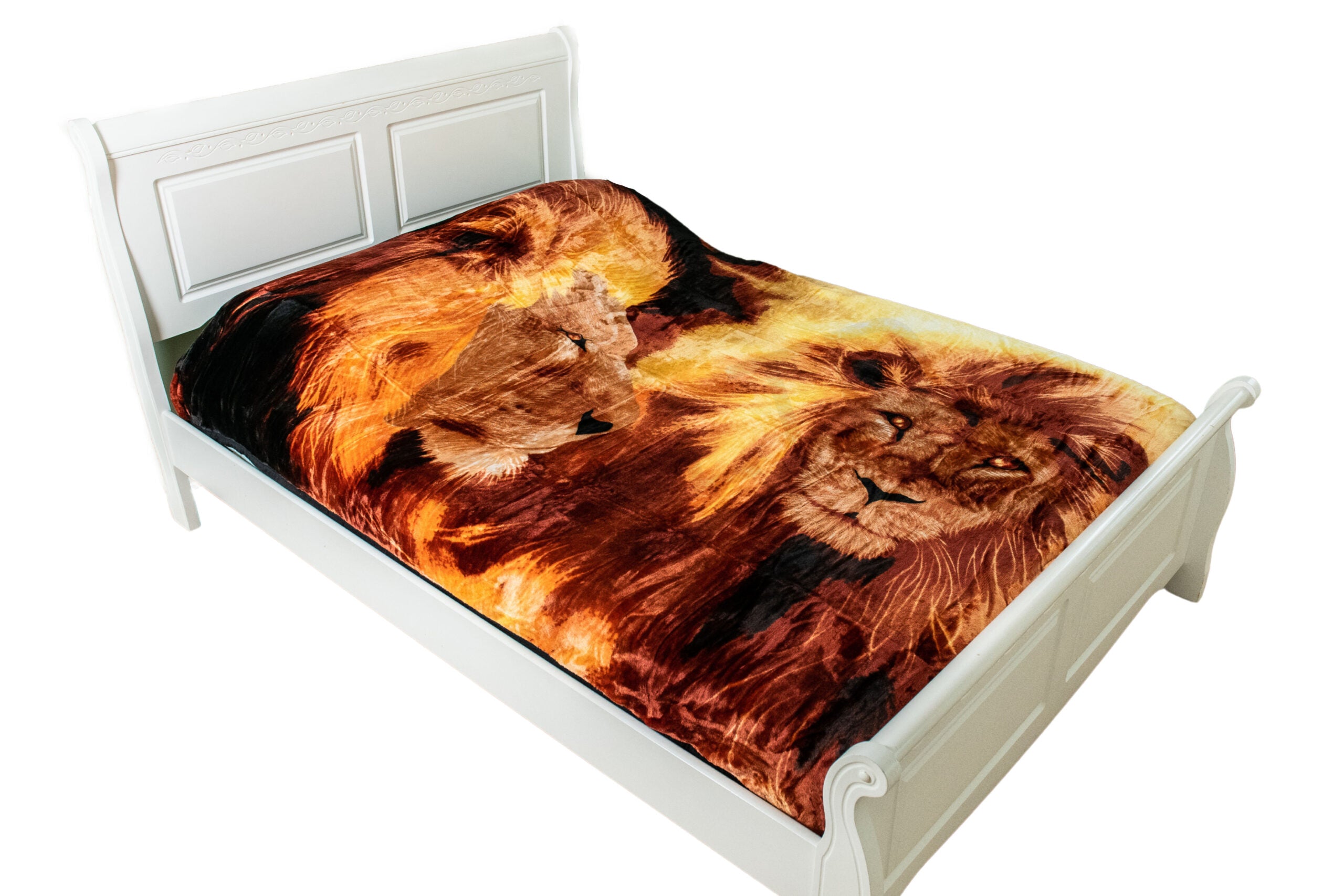 3D Double Lion Animal Mink Throw