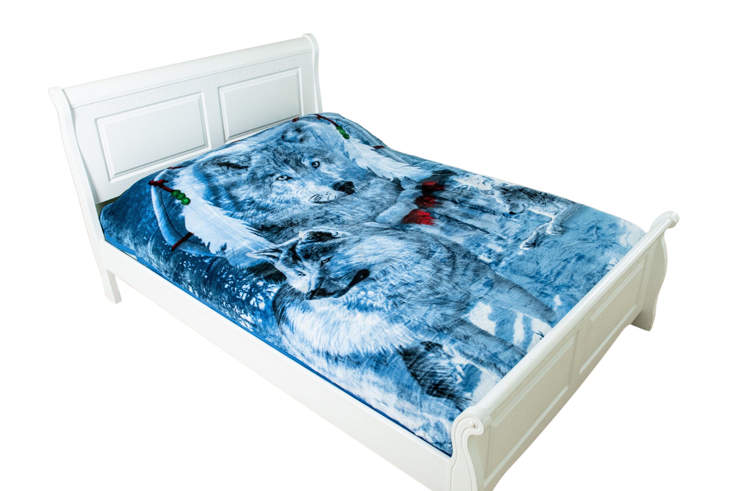 3D 3 Wolves Animal Mink Throw