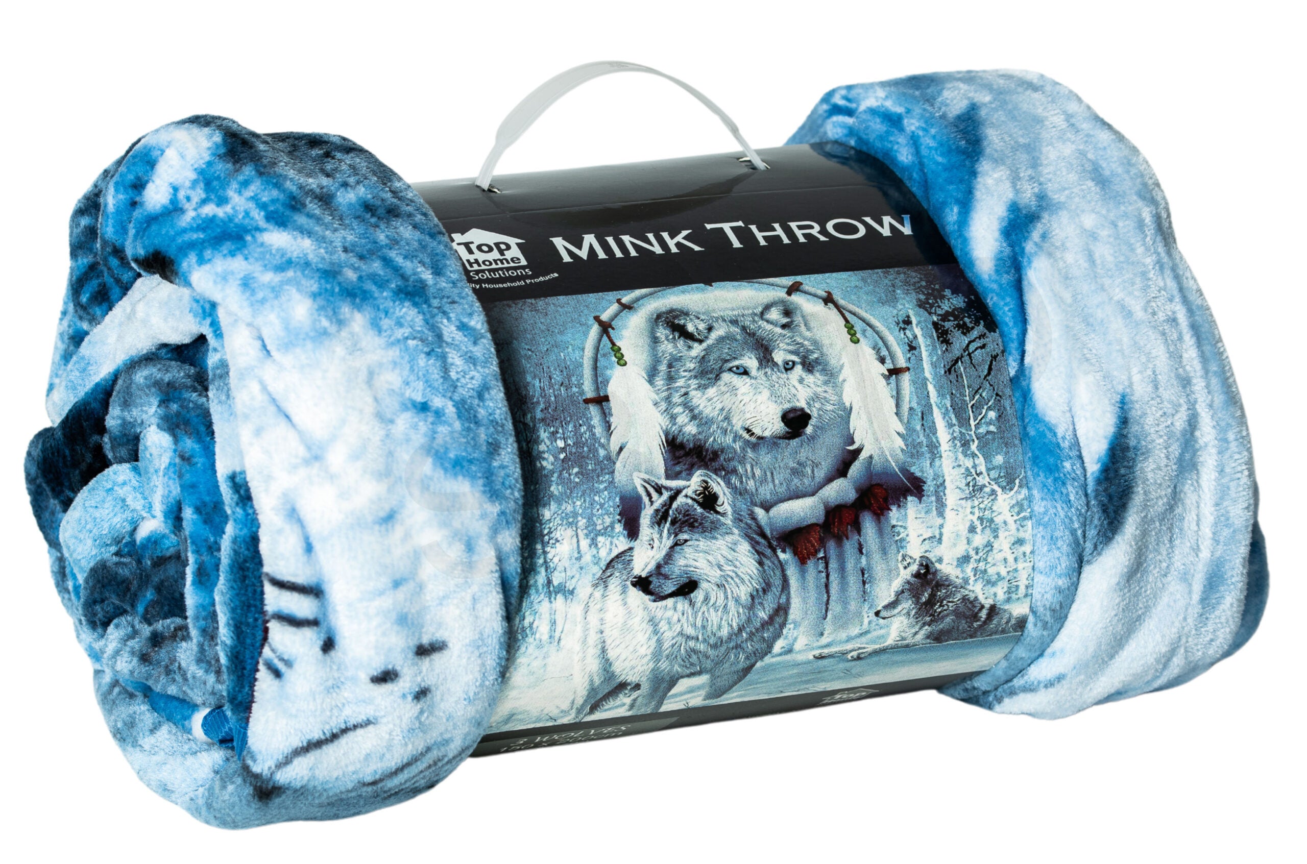 3D 3 Wolves Animal Mink Throw