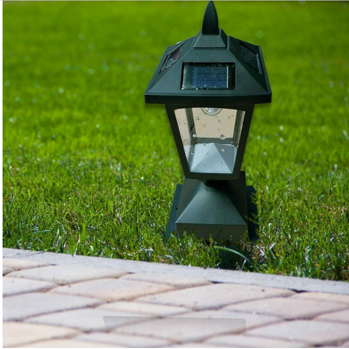 2x Outdoor Solar Powered LED Deck Post Light Garden Cap Square Fence Lamp Sheds