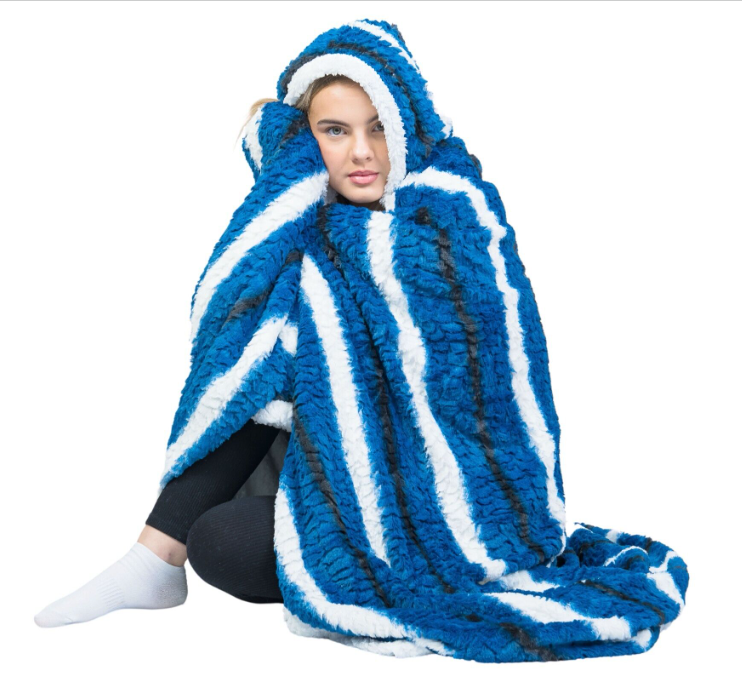 Super Soft Hoody Sherpa Faux Fur Hooded Snuggle Blanket Warm Throw