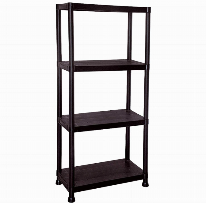 4 Tier Plastic Shelving Home Storage Unit Shelves Rack Racking Garage Organiser