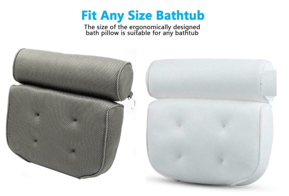 Luxury Bathroom Spa Bath Pillow Non-Slip Comfortable Bathtub Headrest Cushion