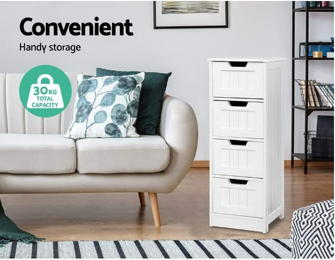 Tall 4 Drawer Storage Cabinet Modern Chest of Drawers uk