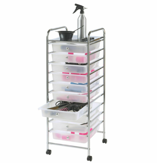 10 Drawer Rolling Trolley Office Beauty Home Accessories Papers Storage unit