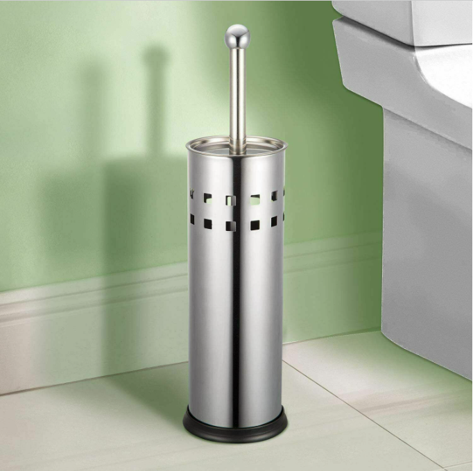 Stainless Steel Bathroom Toilet Brush Holder Set Free Standing commode Cleaning