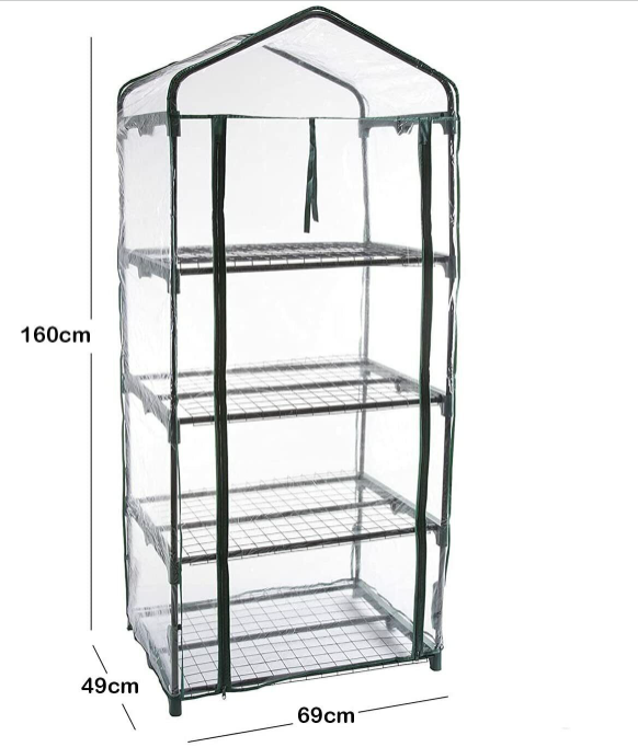 4 Tier Mini Grow House Outdoor Garden With Clear PVC Cover High Plant Greenhouse