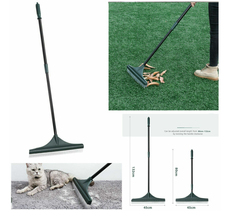 Artificial Grass Carpet Rake Brush Telescopic Handle Adjustable Steel Handle