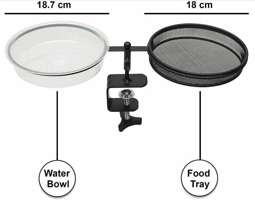 2 in 1 Deck Mounted Bird Bath Feeder Water Spa Table Balcony Garden Feeding Bowl