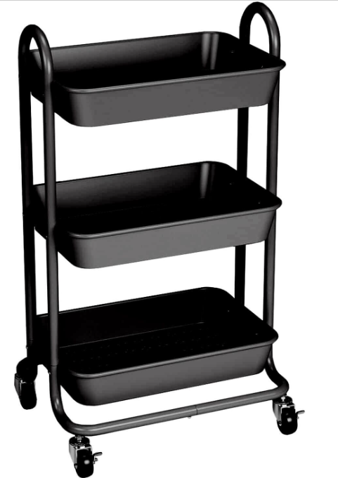 3 Tier Trolley on Wheels Kitchen Storage Cart Slim Bathroom Laundry Storage Rack