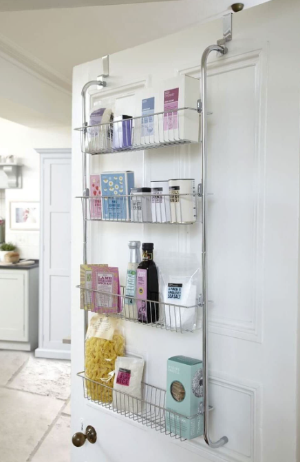 4 Tier Chrome Over Door Hanging Kitchen Bathroom Storage Rack