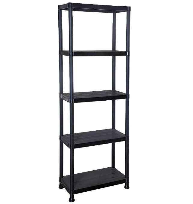 5 Tier Plastic Shelving Home Storage Unit Shelves Rack Racking Garage Organiser