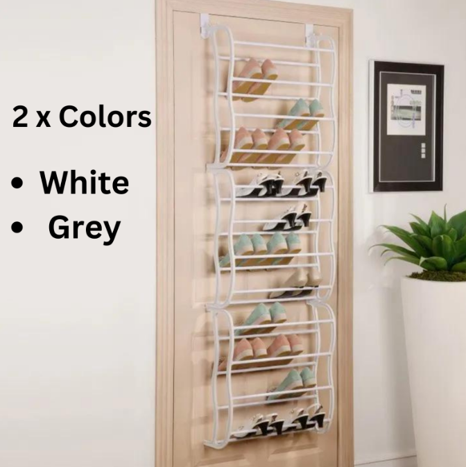 Over The Door Hanging Shoe Rack 12 Tier Shelf Organiser Rack Hanger Closet Multi