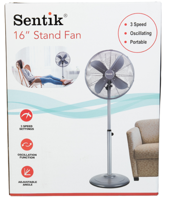 16" Metal Stand Fan Extendable 3 Speed Cool Home office Oscillating Pedestal Fan