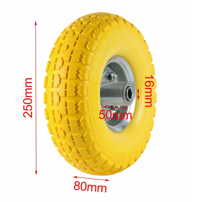 10" Puncture Proof Solid Rubber Sack Truck Trolley Wheel Spare Tyres Burst Proof