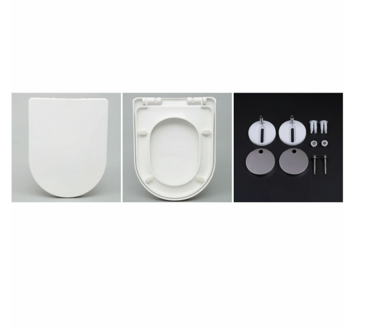 Toilet Seat Soft Close Luxury D Shape White Bathroom Heavy Duty Seats Anti Slam