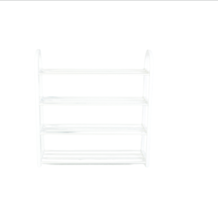 4 Tier Floor Standing Shoe Rack Organiser Free Stand Shelf Holder Storage White