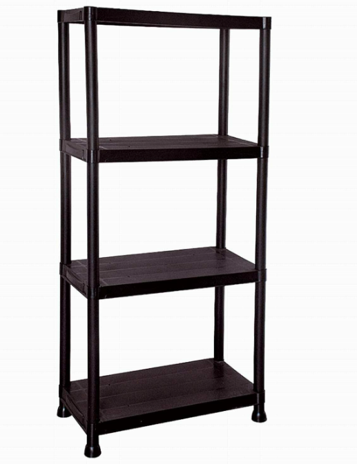 4 Tier Plastic Shelving Home Storage Unit Shelves Racking Garage Organiser