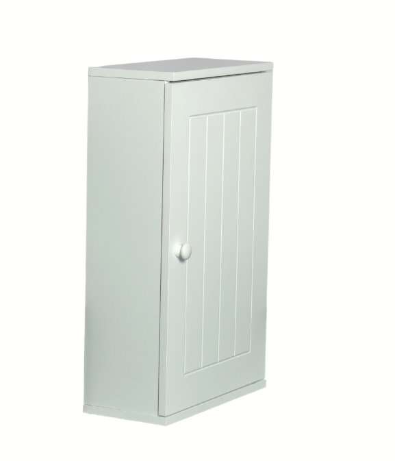 Bathroom Cabinet Wall Mounted Single Door Cupboard Wooden Storage White/Grey