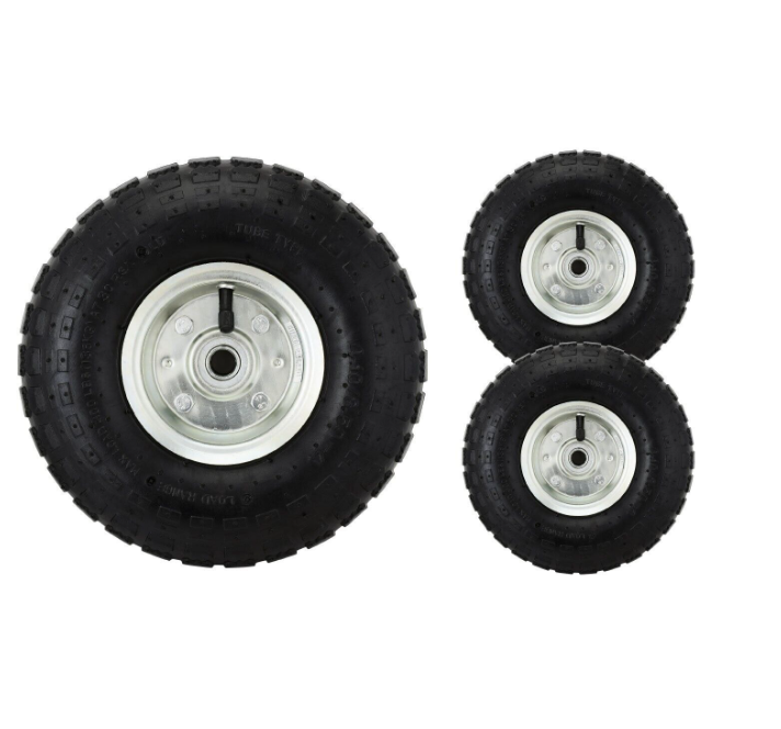 2 x 10" Pneumatic Solid Rubber Sack Truck Trolley Wheel Spare Tyre