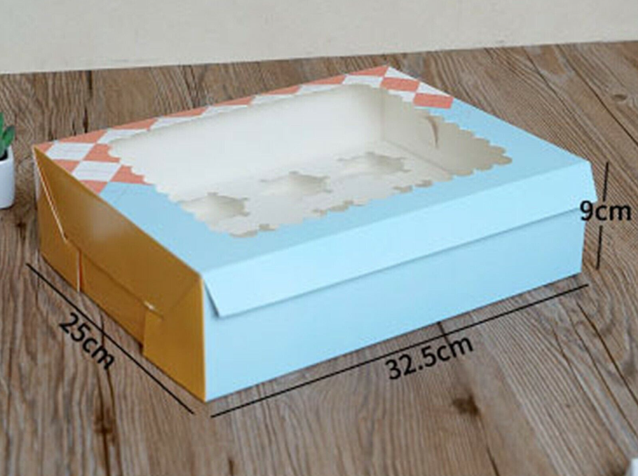 12 Cups Cupcake Boxes Windowed Cake Boxes With Removable Inner Trays