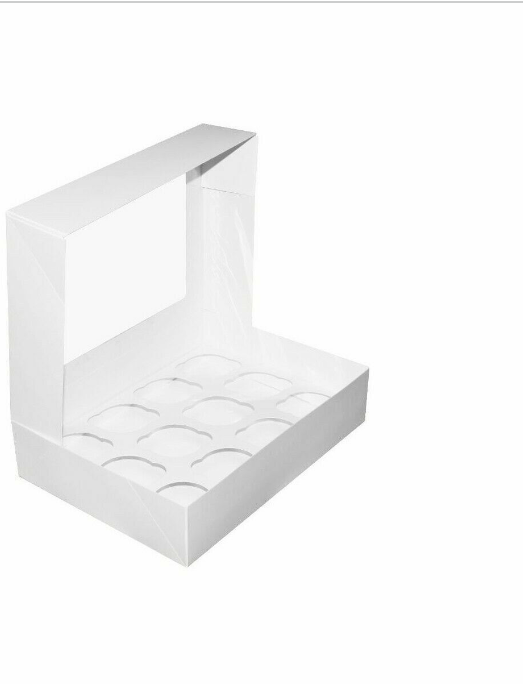 12 Cups Cupcake Boxes Windowed Cake Boxes With Removable Inner Trays