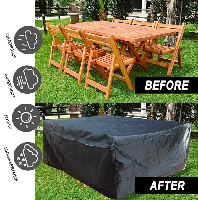 Heavy Duty Waterproof Garden Large 6 Seater Outdoor Furniture Rectangle Cover