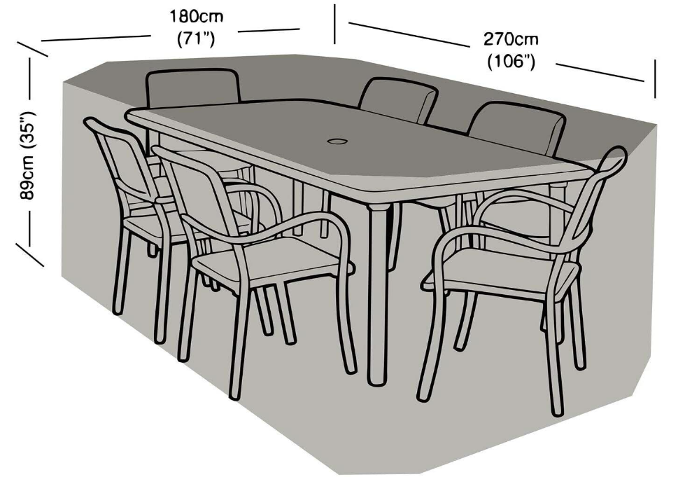 Heavy Duty Waterproof Garden Large 6 Seater Outdoor Furniture Rectangle Cover