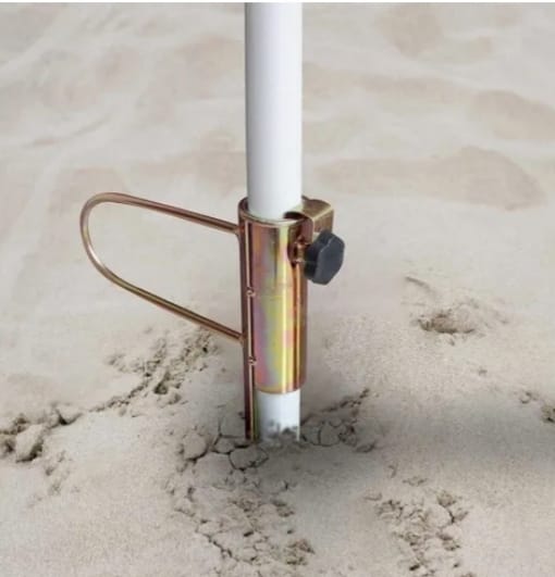 thumbnail image 2 of Stainless Steel In-Ground Umbrella Stand Anchor With 4 Spike - Metal Patio Ground Stake Mount For Beach, Sand, Yard, Lawn, Field - Outdoor Parasol Base Holder 2 of 13