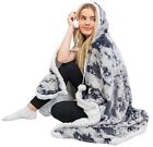 Super Soft Hoody Sherpa Faux Fur Hooded Snuggle Blanket Warm Throw