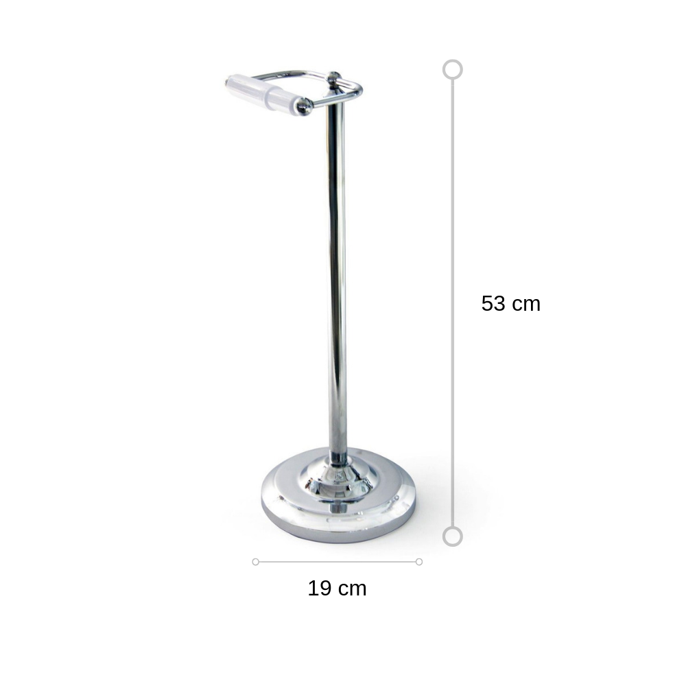 Toilet Paper Roll Holder Stand Chrome Plated Floor Standing Free Portable Stand