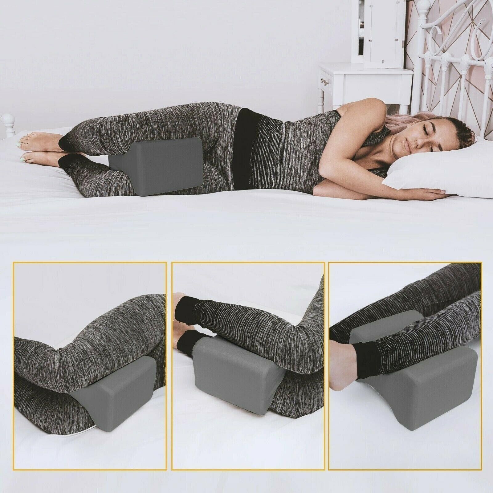 Memory Foam Contour Leg Pillow Bed Orthopaedic Firm Back Hips Knee Support Cover